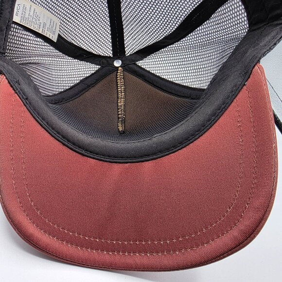 RVCA Aloha Adults Red Black Trucker Hat Casual Beach Summer Athletic Adjustable - Picture 8 of 9